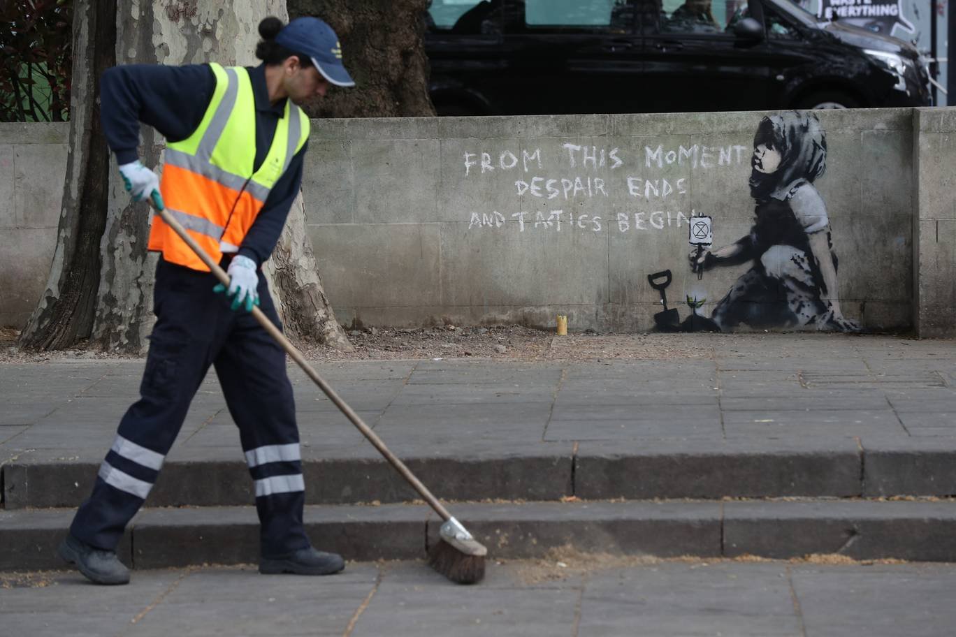 El supuesto nuevo Banksy en Londres. Fotografía: PA