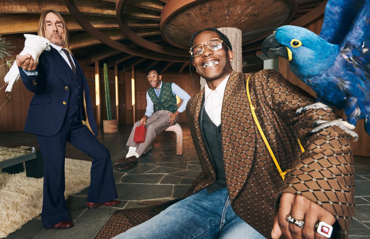 A$AP Rocky, Tyler, The Creator e Iggy Pop en la nueva campaña de Gucci. Fotografía: Harmony Korine